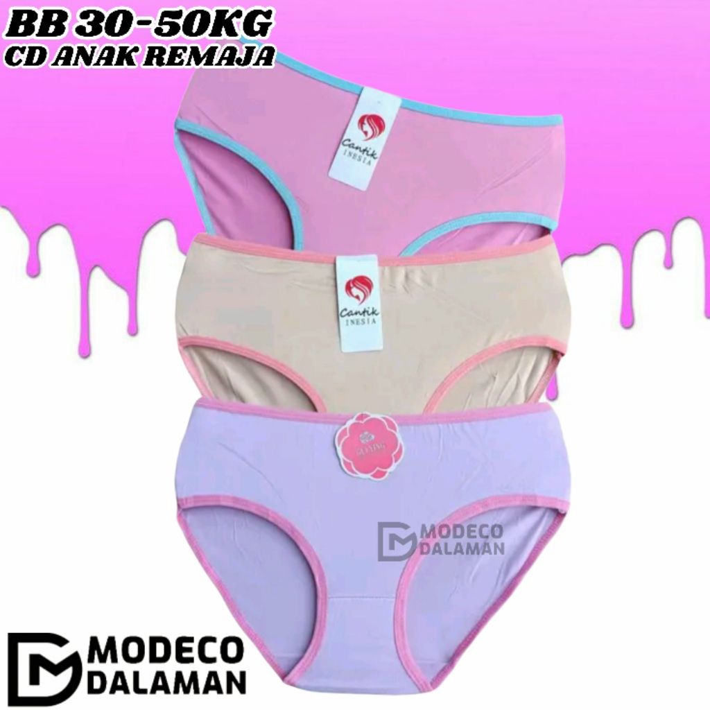 6 Pcs Celana Dalam Anak Perempuan Remaja CD Polos