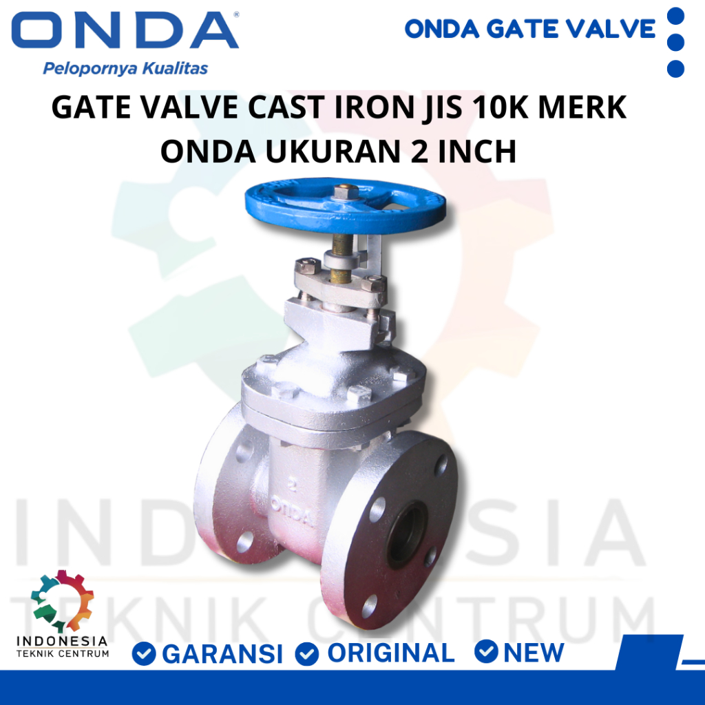 Gate Valve Cast Iron JIS 10K Merk Onda ukuran 2 inch