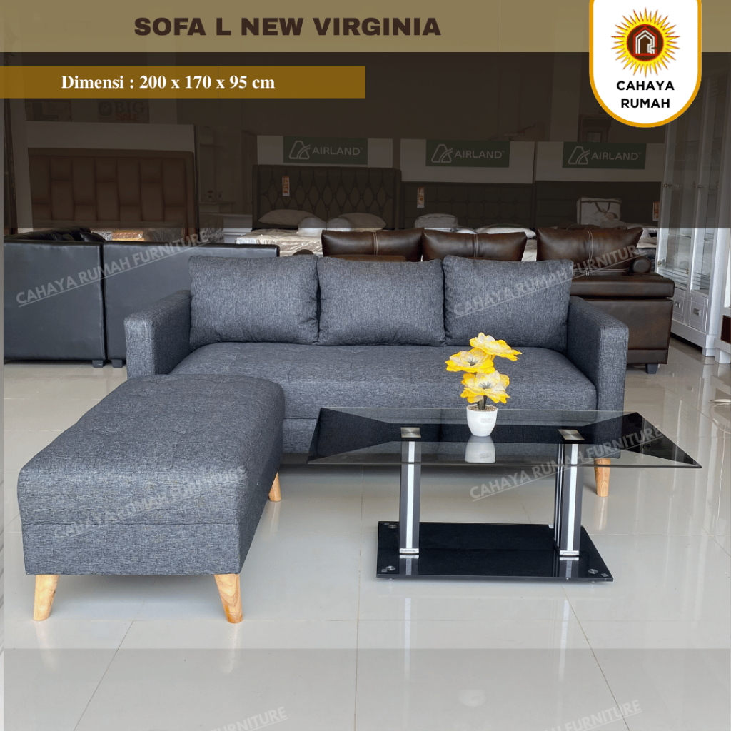 Cahaya Rumah Jalan Baru - Sofa L New Virginia - Sofa Ruang Tamu - Sofa Santai - Sofa Minimalis - Cus