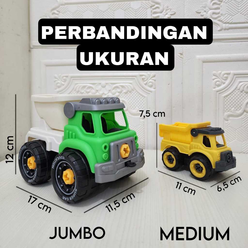 Promo 2Pc Diy Mainan Truck Jumbo Engineering Vehicles 2Pc Mainan Mobil Truk Anak Besar Mainan Anak