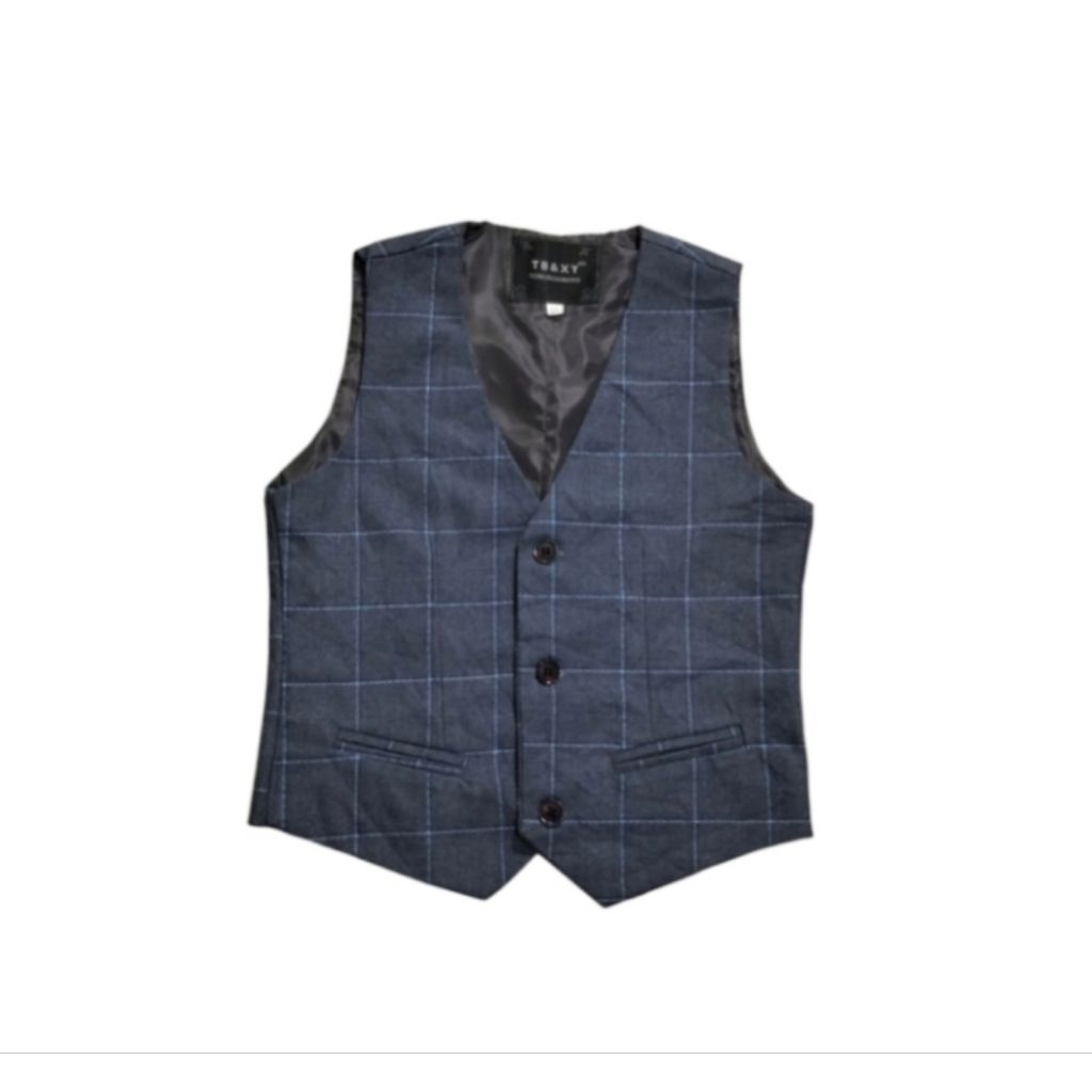 TB & XY kids women vest casual tartan size 2 - 3 th (P43xL36)