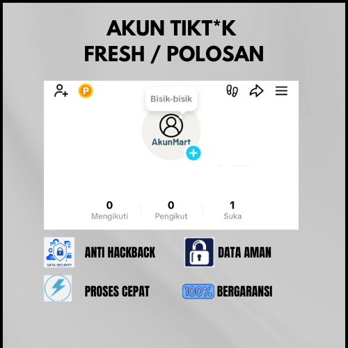Akun TikT**k Fresh 300-400 Follower Siap Pakai | Akun TikTok Polosan | no aktivitas | Garansi Gagal 