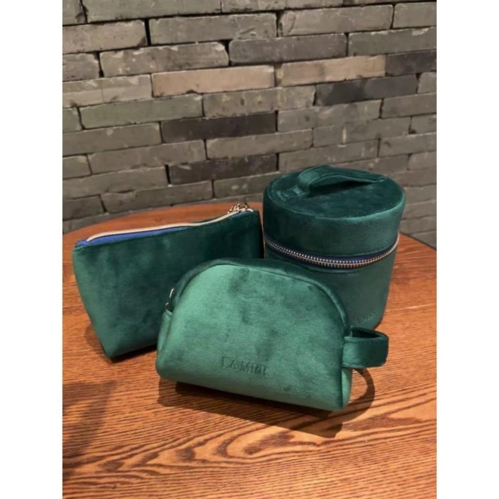 Lamer Velvet Makeup Pouch Serut Makeup Skincare Bags Organizer Travel Size