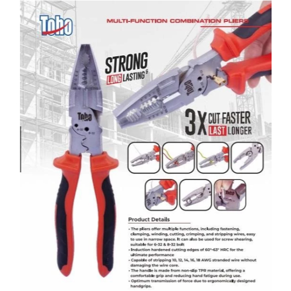 Tang Kombinasi 8" 3 IN 1 TOHO