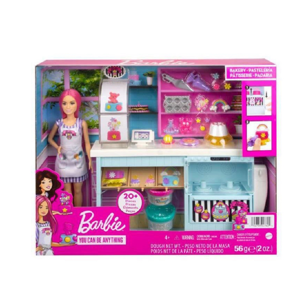 Barbie Bakery Playset With Pink-Haired Petite Doll, Baking Station