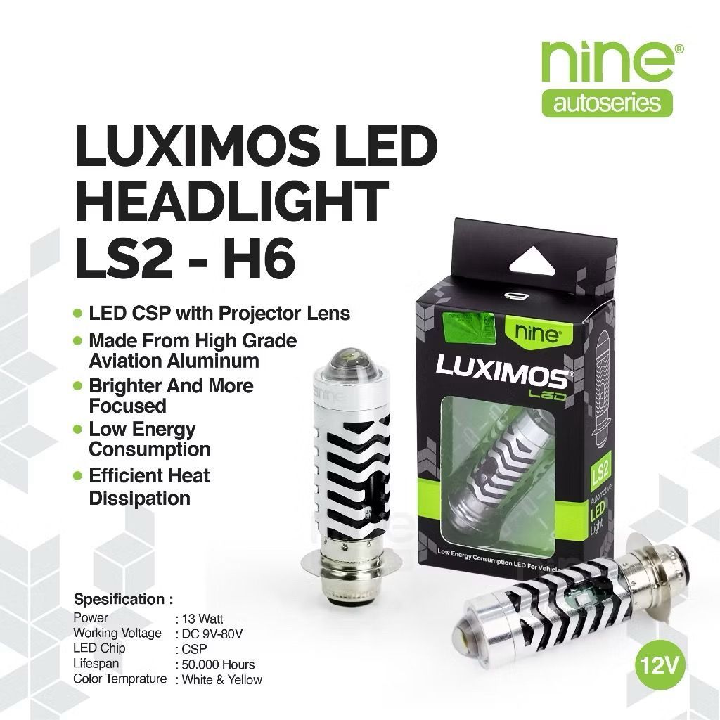Lampu Led Depan Laser Luminos LS2 Cahaya Putih Kuning H6 Matic Bebek Vario lama Beat Fi Beat ESP Mio