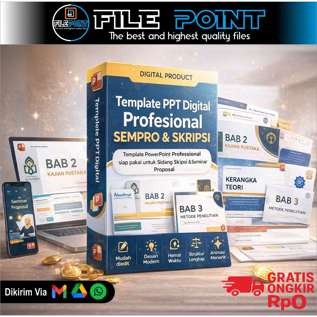 16 FILE Template PPT Digital Profesional Sempro & Skripsi