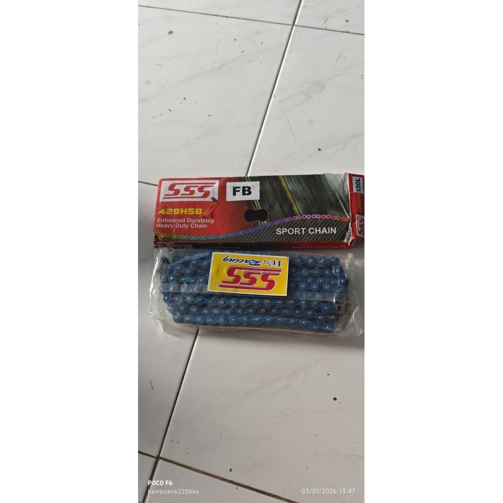 rantai sss biru 428HSB 130L