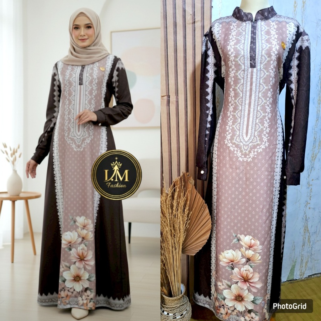 Dres Wanita Muslim Gamis Motif Sultan Kekinian Simple Elegan Lebaran 2026 bahan nabila twill