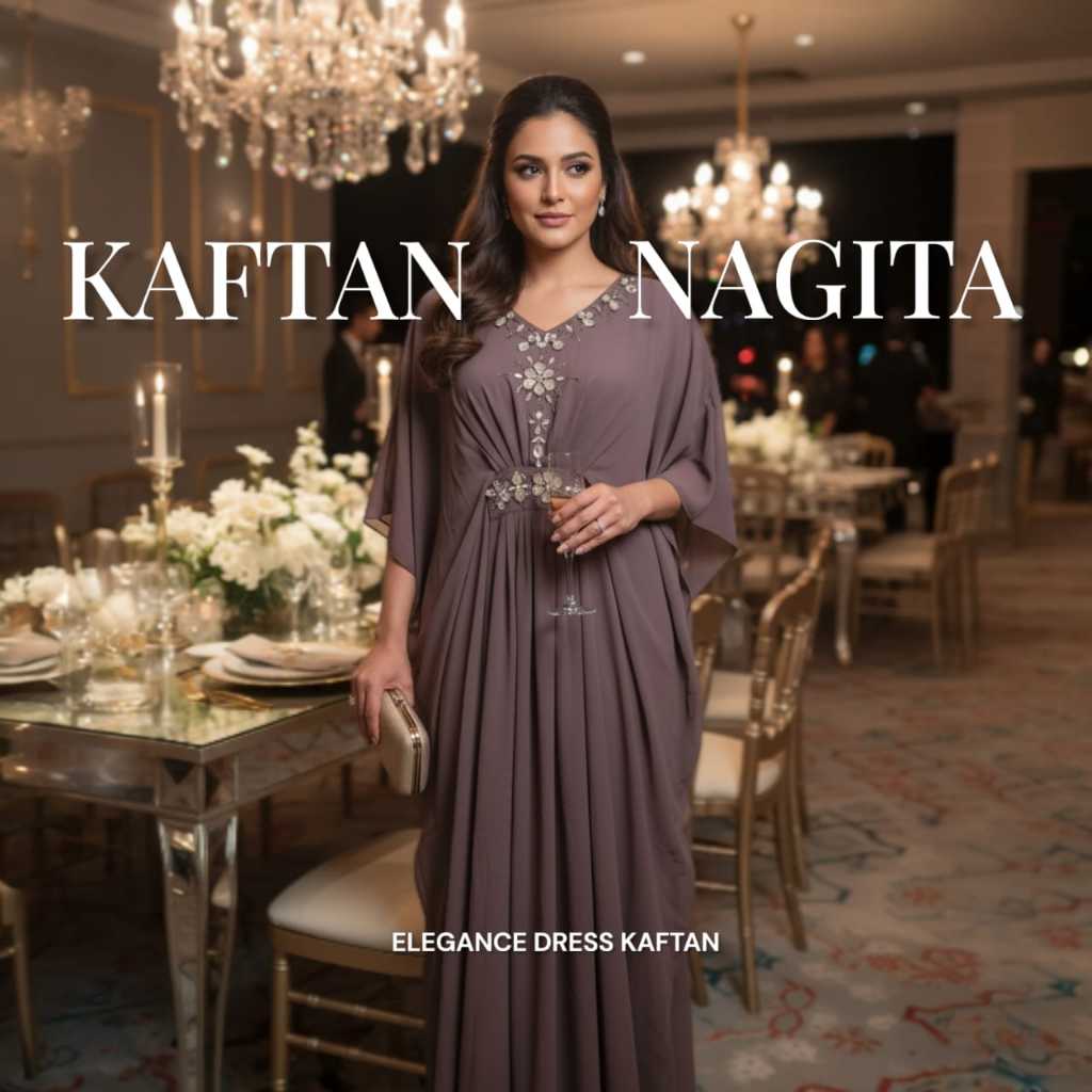 Dress/Kaftan Nagita Payet Jepang Premium Simple Kondangan Wanita By Ayjona Store