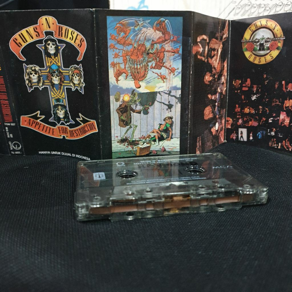 Kaset Pita Album Pertama Guns n Roses GNR Appetite For Destruction Koleksi Original Preloved tangan 