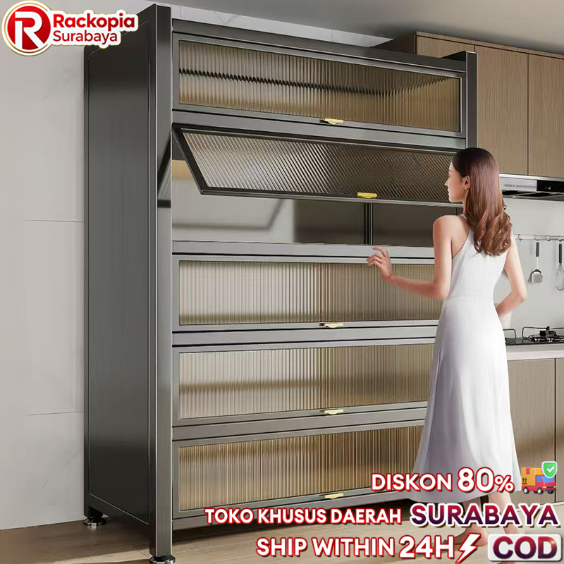 Lemari Dapur Rak Piring Serbaguna Rak Dapur Lemari Dapur Minimalis Lemari Piring Estetik