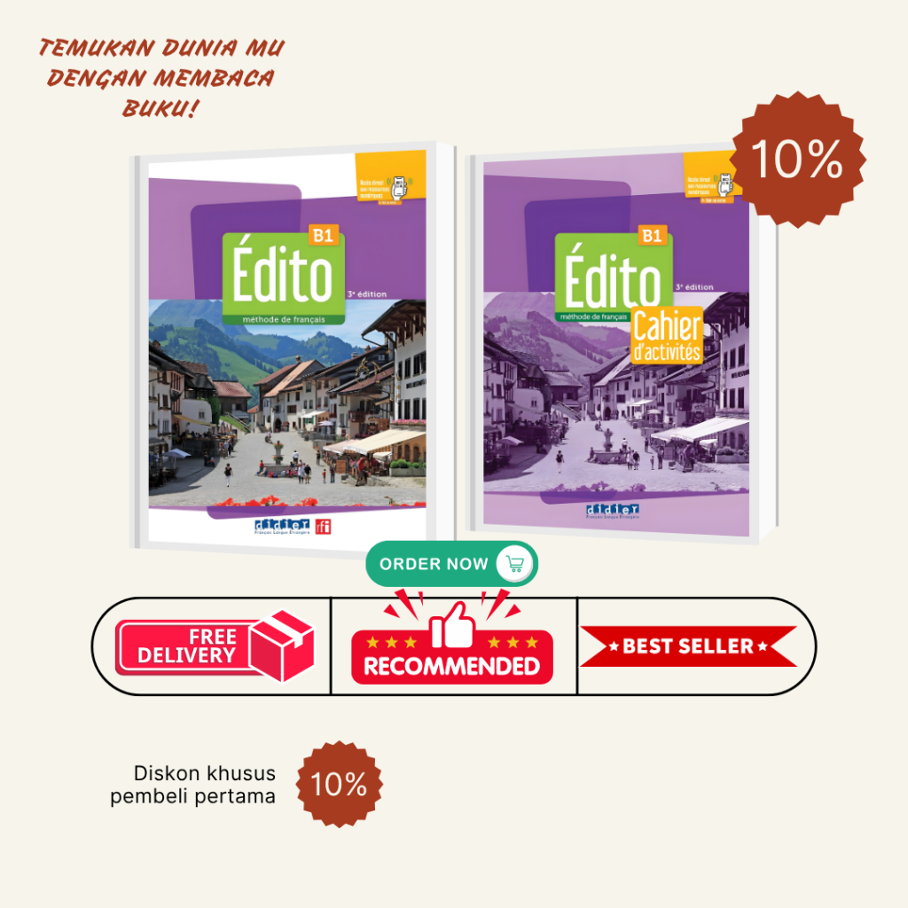 KOLEKSI BUKU CETAK - Buku Belajar Bahasa Prancis Edito Livre & Cahier B1