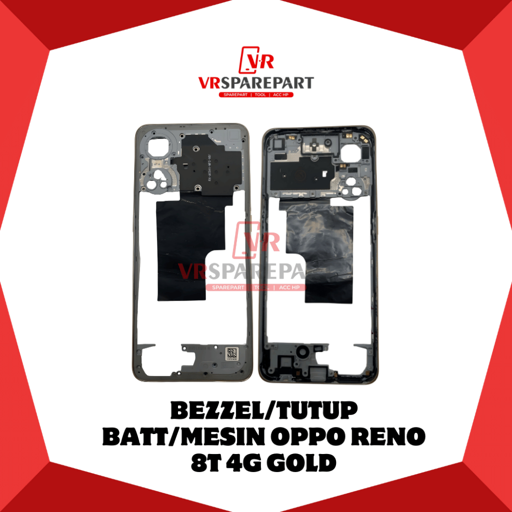 TUTUP BATERAI OPPO RENO 8T 4G GOLD / TUTUP MESIN / BATRE