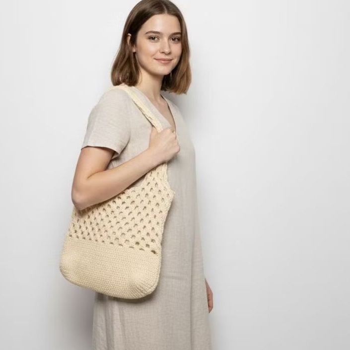 Tas Rajut Wanita - Tote Bag Wanita Honeycom Stitch