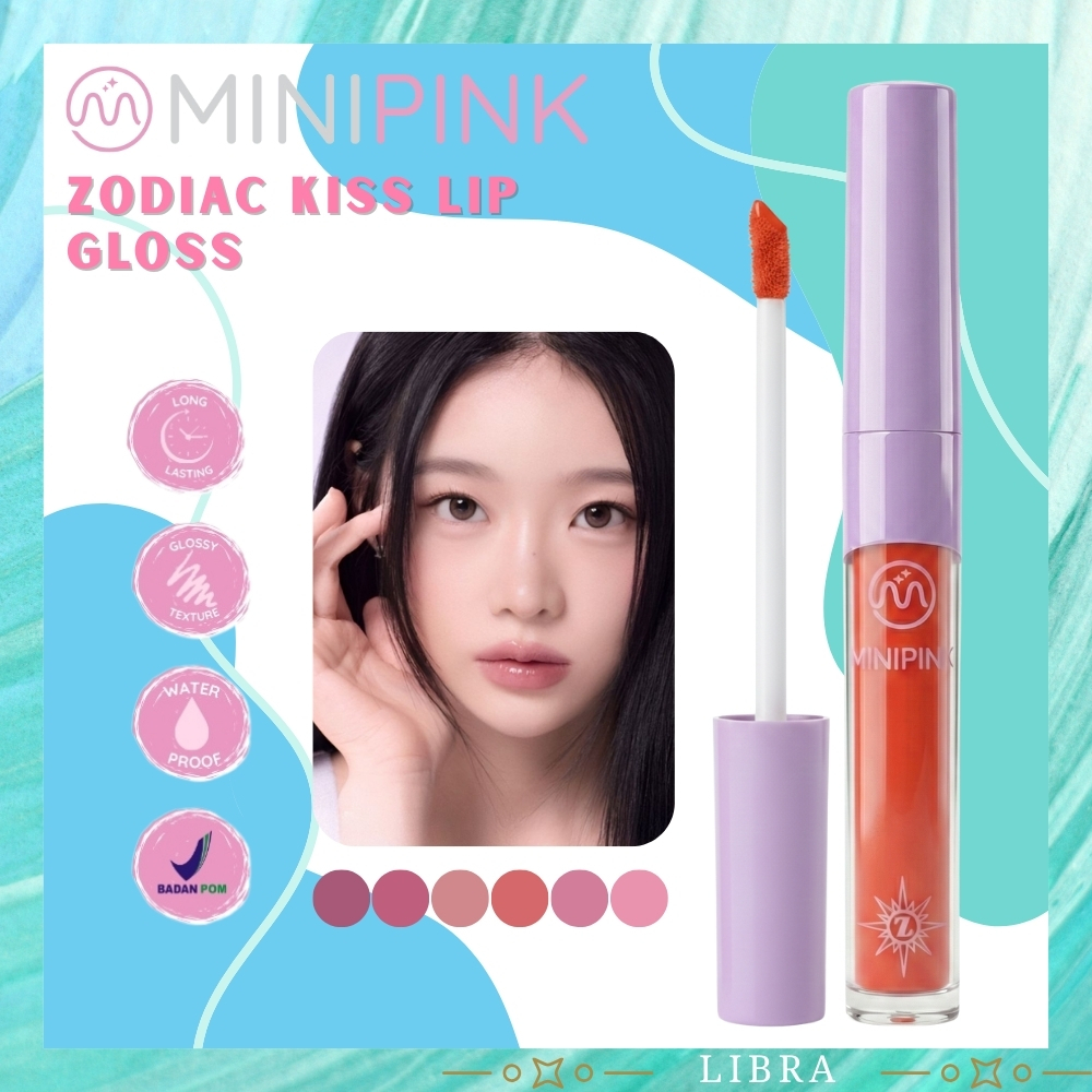 [BPOM] MINIPINK OMG Zodiac Kiss Lip Gloss Original Bening Glitter Pelembab Bibir Plumpy MP066