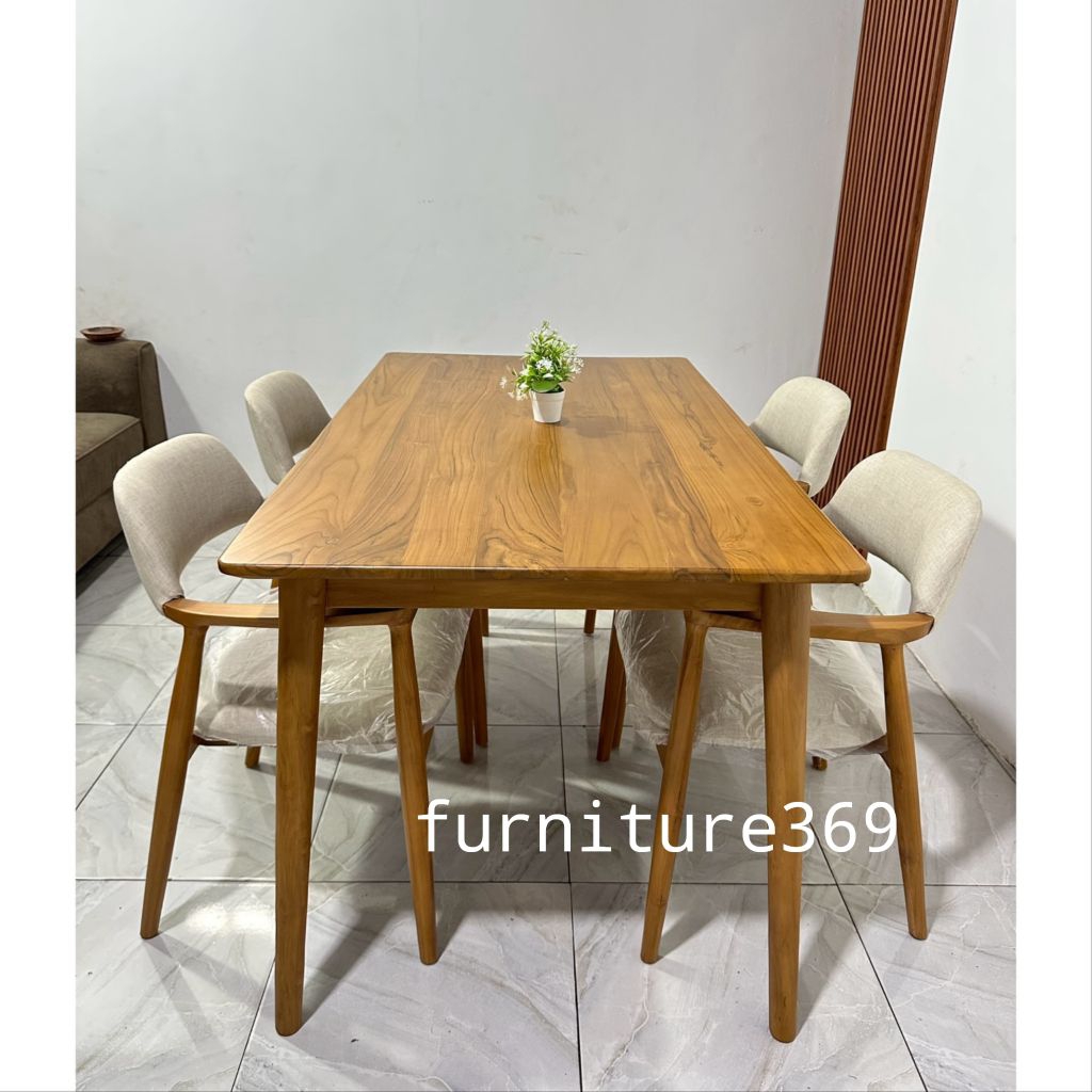 meja makan 4 kursi kayu jati minimalis, set meja makan 4 kursi kayu jati minimalis
