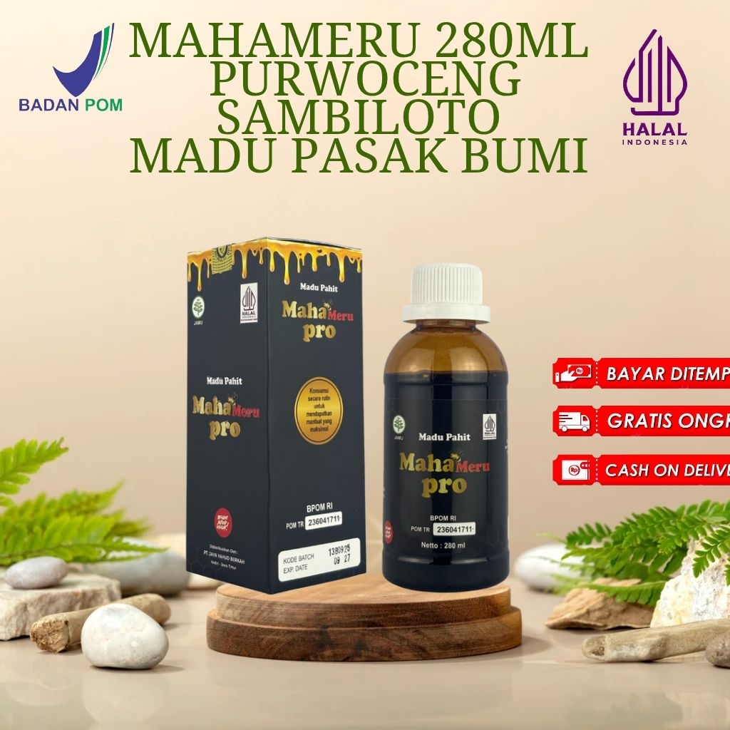 Madu pahit Mahameru Pro madu pahit  280ml alami 100% Halal untuk segala penyakit