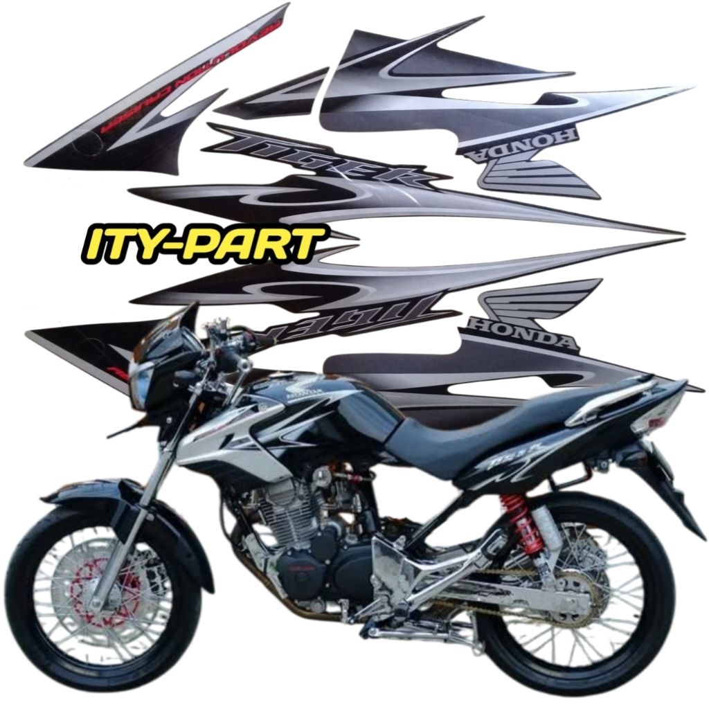 striping stiker lis Tiger hitam silver 2013 tirev Tiger revo