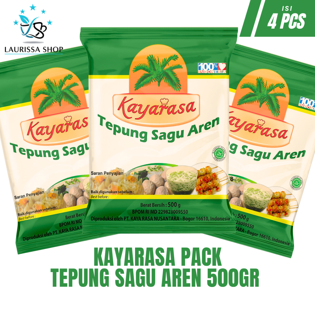 Kayarasa Tepung Sagu Aren 500gr (PACK) | Tepung Sagu Asli | Bahan Kue & Minuman