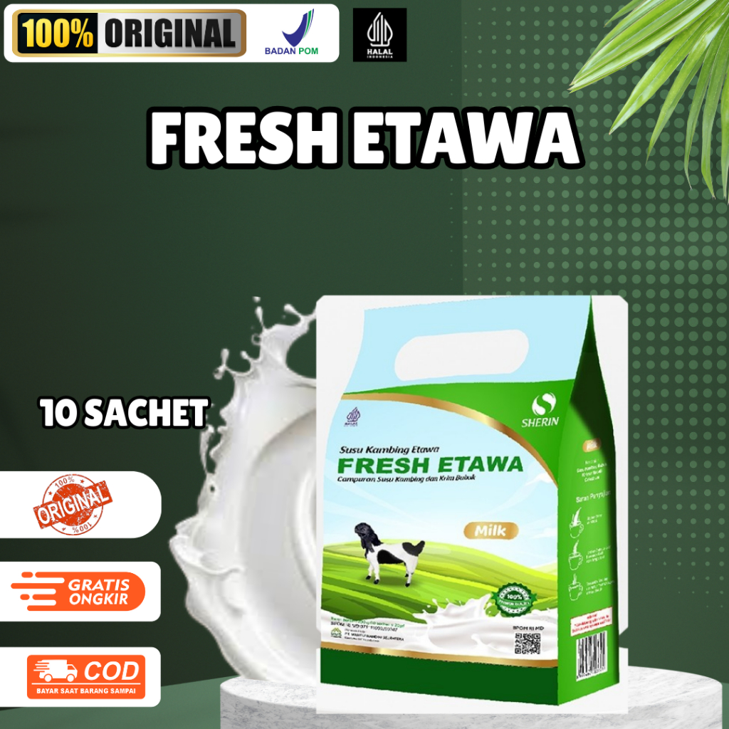 Susu Kambing Suplemen / Vitamin Penggemuk Badan Anak Dewasa Fresh Etawa Isi 10 Sachet