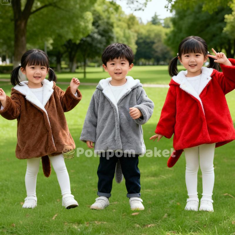 Jaket Mantel Bulu Anak Laki Laki 0 - 5 Tahun Khanchil Jaket Anak Bayi Balita Laki Laki Import Cowok