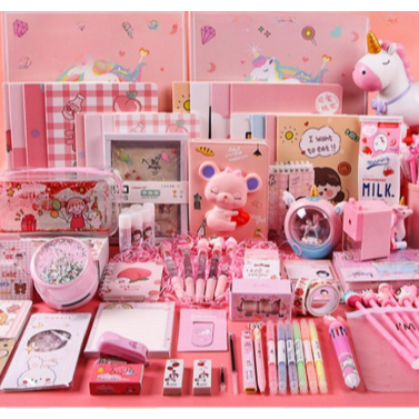 Paket Alat Tulis Kiloan Pulpen Stiker Memo Tempel Penghapus Pensil Buku Penggaris Rautan Stationery 