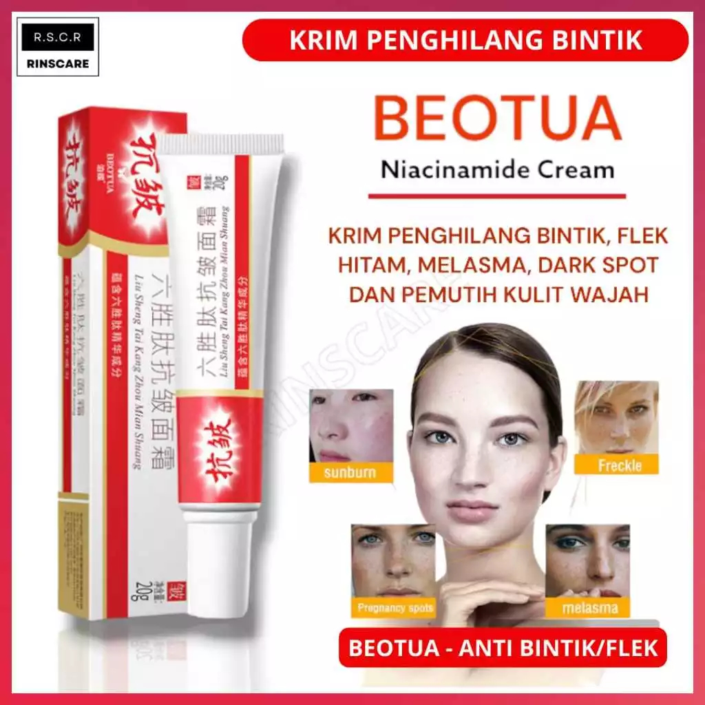 Krim Penghilang Bintik dan Flek Hitam Wajah Niacinamide yang Efektif 100% Cream Pemutih Wajah Bintik