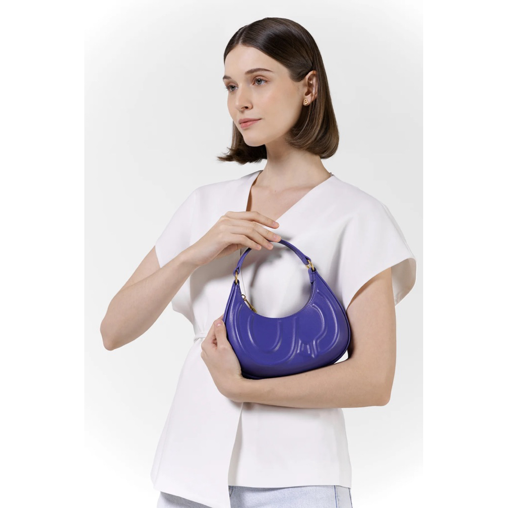 PRELOVED MINDY BAG SMALL EVENING BLUE LENGKAP BOX TAS BS BEKAS SECOND BUKAN BARU SALE AS IS BALIKPAP