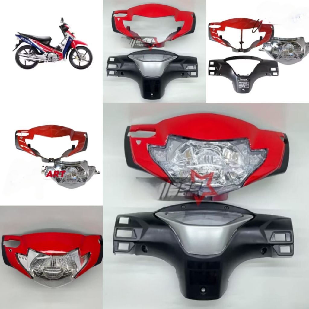 Batok supra X 125 lama merah plus lampu depan supra x 125 lama / totok depan supra x 125 merah