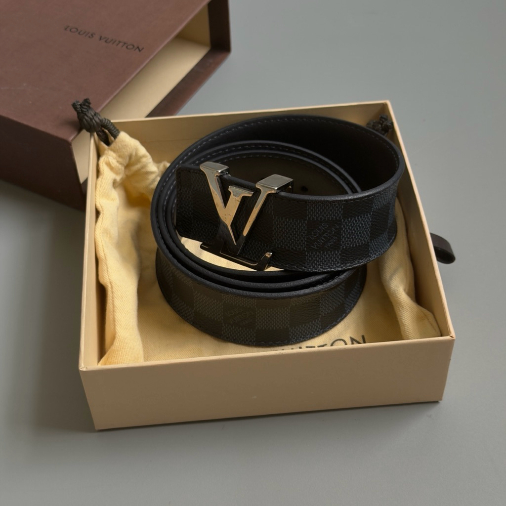 Worn LV Initiales 40mm Reversible Belt Damier Ebene Cobalt Navy MT0213T (100% Authentic)