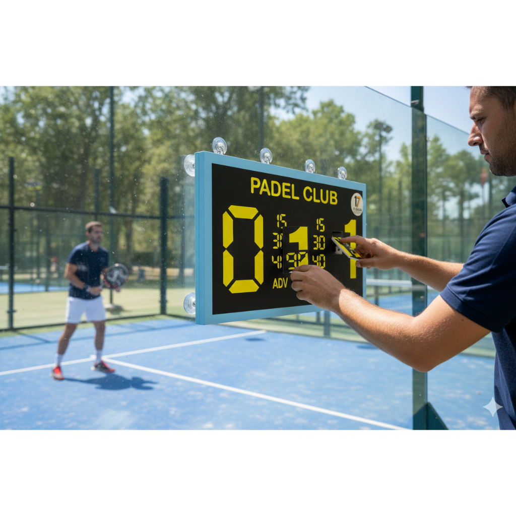 Papan Skor Padel Tempel  Digital Manual Tinggal Tempel ke Kaca Material Akrilik Mudah Dipasang Tanpa
