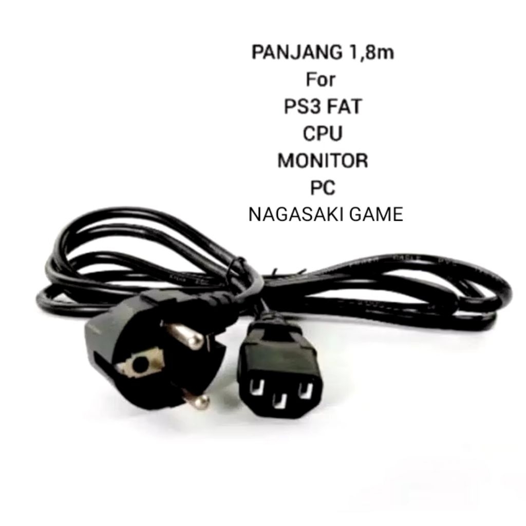 Kabel Power Ori Ps3 Fat Pc Komputer Ps4 Fat