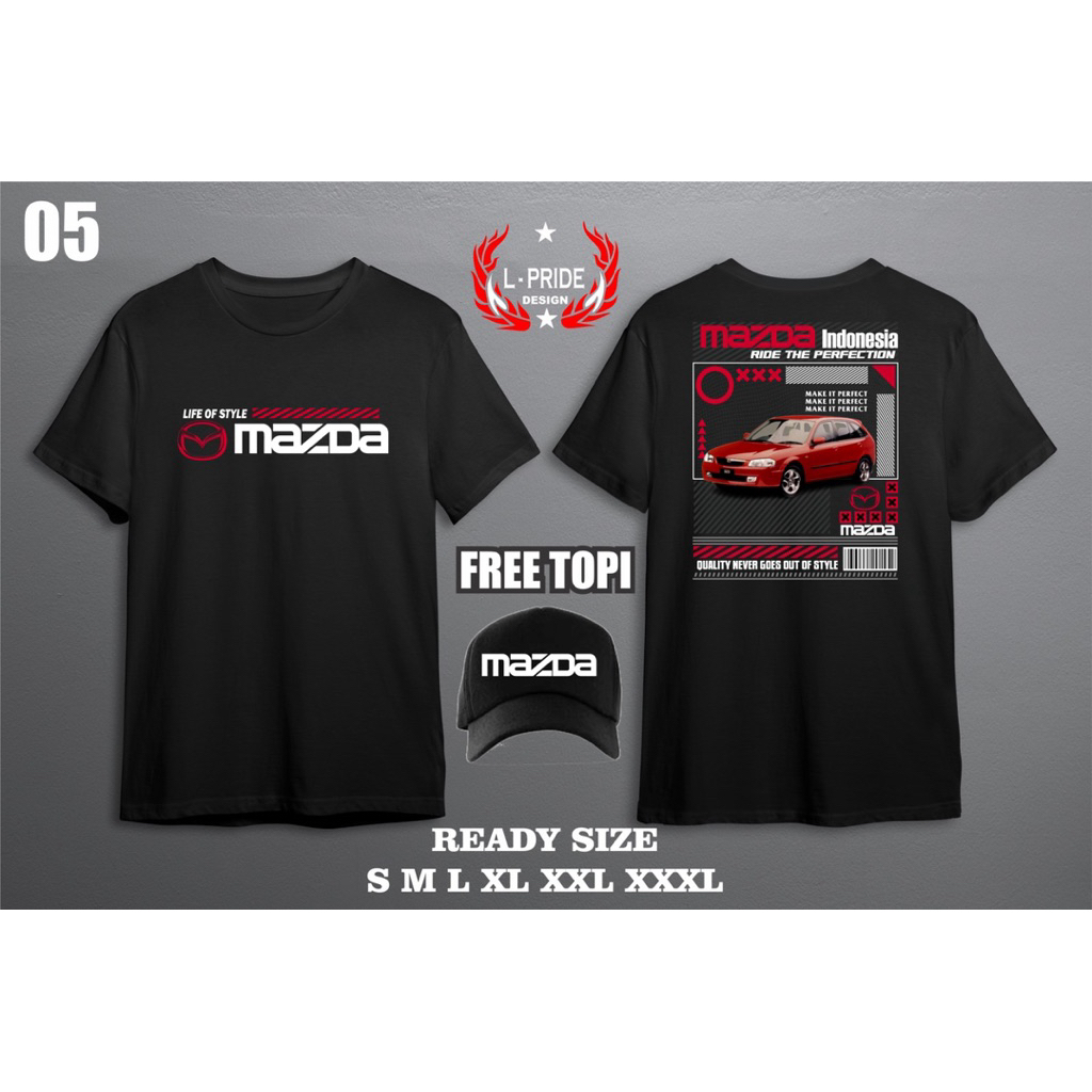 kaos mazda  gratis topi T-shrit kaos mazda gratis topi