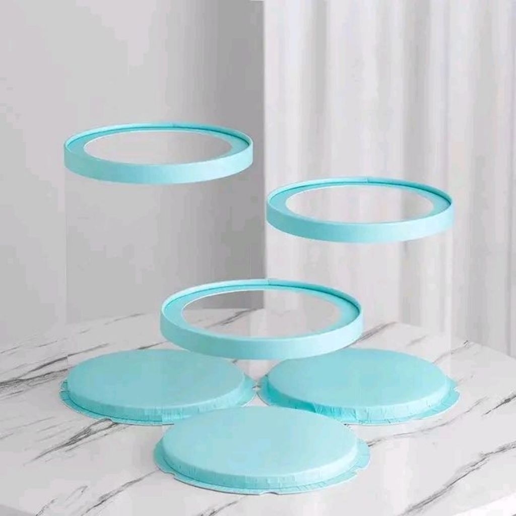 box kotak kue mika transparan cake box round window kotak kue tabung Diameter 30cm