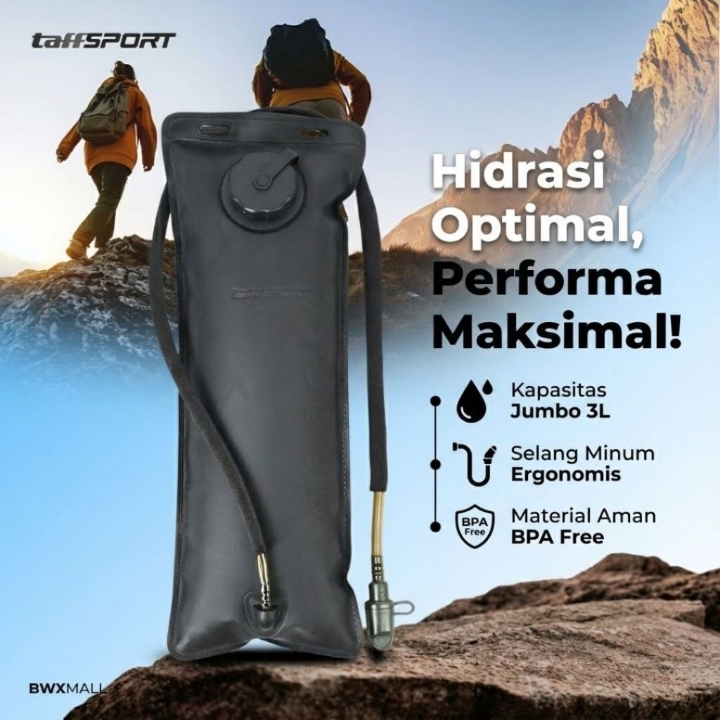Kantong Air Minum 3 Liter TaffSPORT Water Bladder Sepeda MTB Motocross Tas Punggung Hydration System