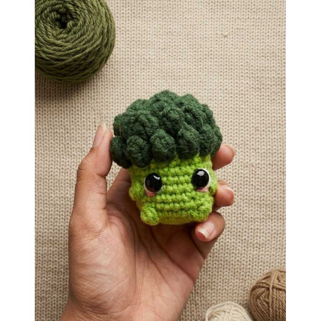 Gantungan Kunci Rajut Brokoli