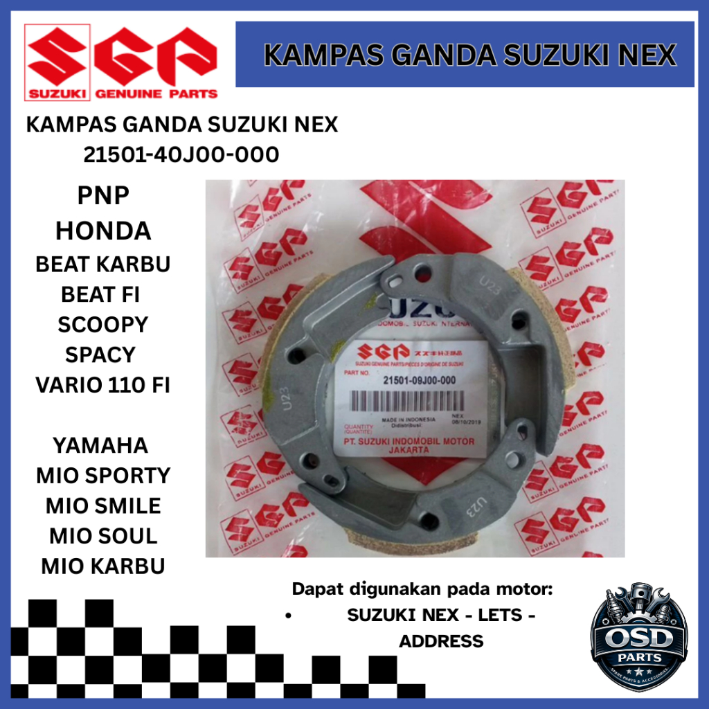 KAMPAS GANDA OTOMATIS KOPLING WEIGHT SET CLUTCH SUZUKI NEX 1 FI KARBU NEX 2  LETS  ADDRESS