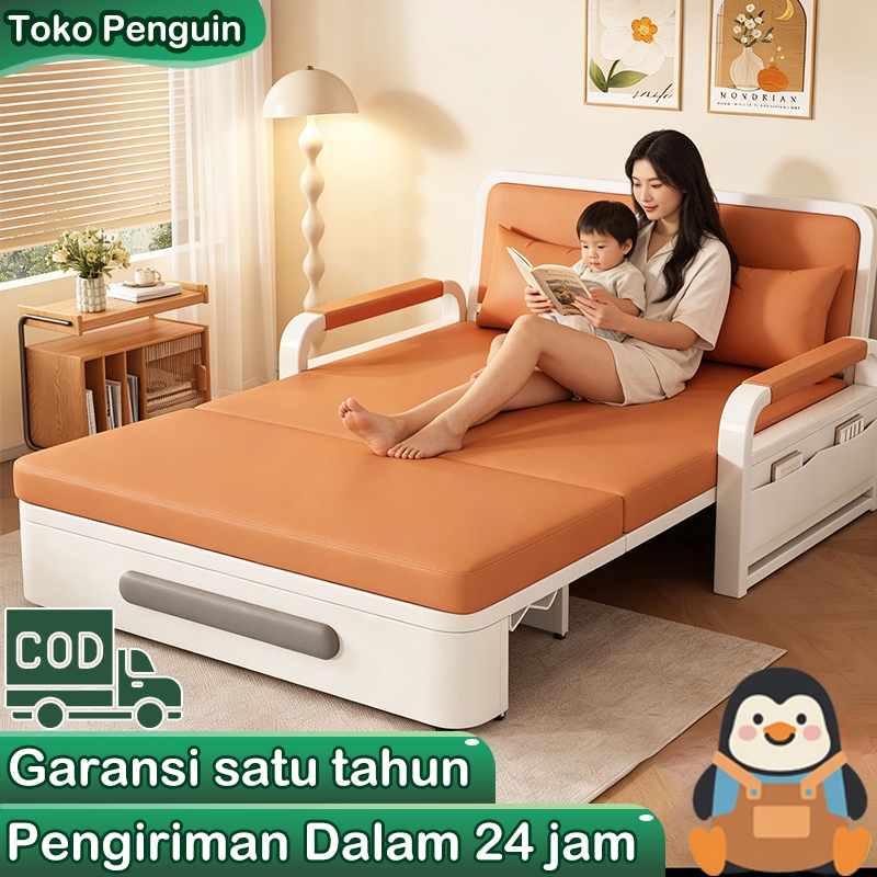 Sofa Bed 2in1 Tempat Tidur Lipat Sofa Bed Multifungsi Modern Nyaman untuk Tidur Sofa Bed Lipat
