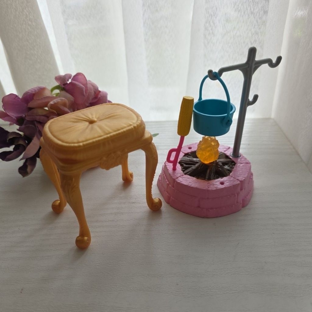 Furniture Barbie Barbie / Disney Mattel meja /lampu/ kursi