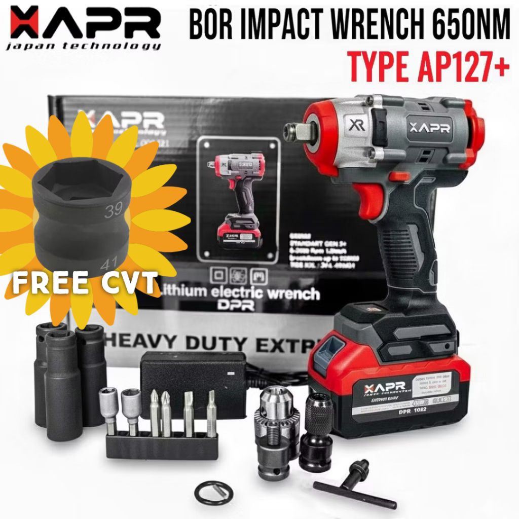 NEW PORODUK IMPACT APR AP127+ 650NM PROMO APR JAPAN IMPACT WRENCH AP127+ 650NM 1BATREI 10CELL