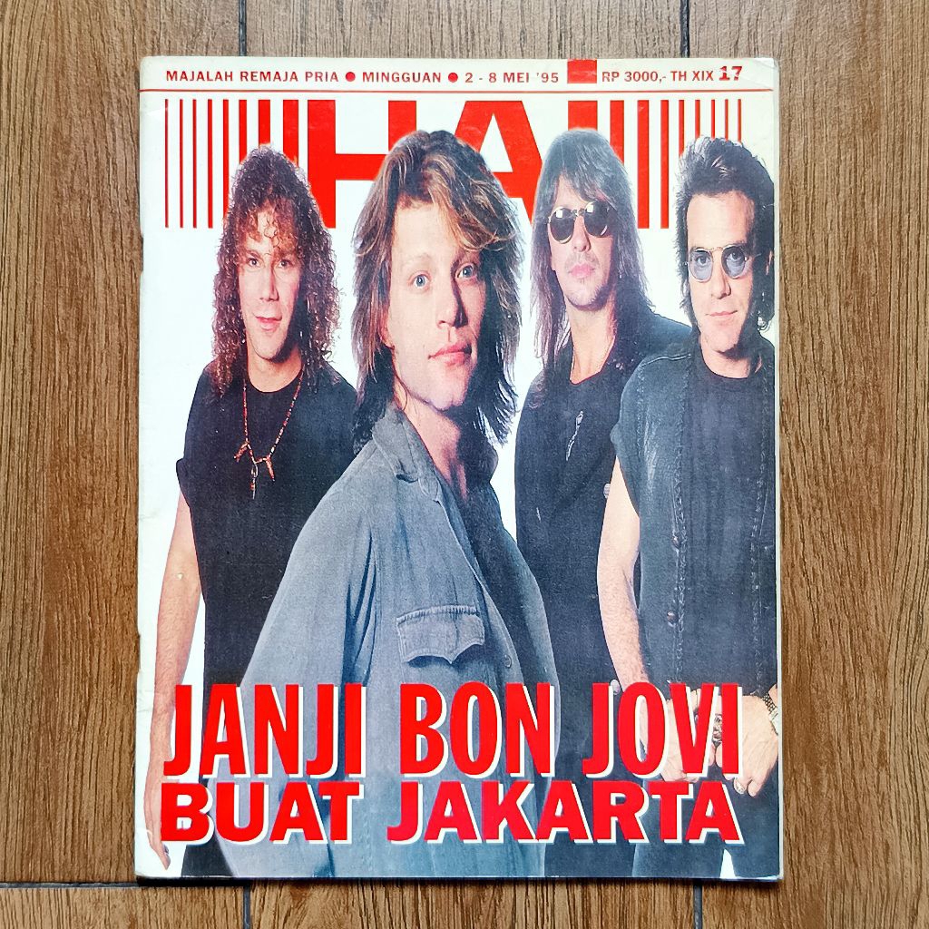 Majalah Hai ( Cover Bon Jovi ) Edisi 2 - 8 Mei 1995 Tahun XIX No 17.