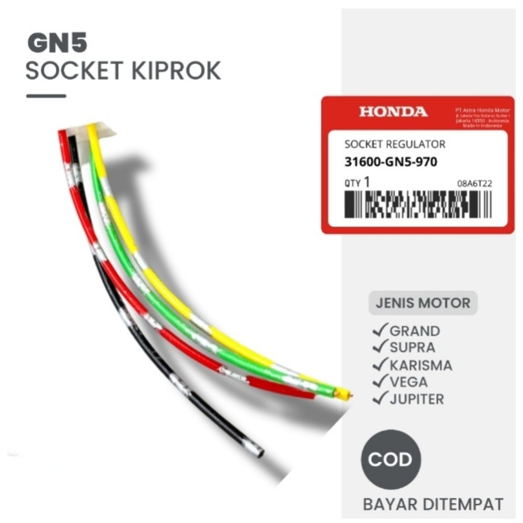 GN5 SOCKET KIPROK HONDA GRAND, SUPRA, KHARISMA, VEGA, JUPITER/ SOKET REGULATOR/ KPROK/ SOKET/ SKOK
