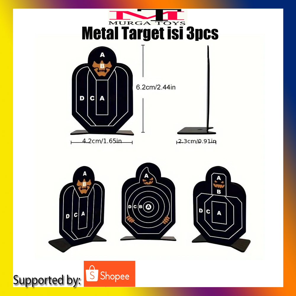 3pcs/set Mainan Target Tembak Metal Target Latihan Tembak Tactical Sasaran Target Tembak Papan Targe
