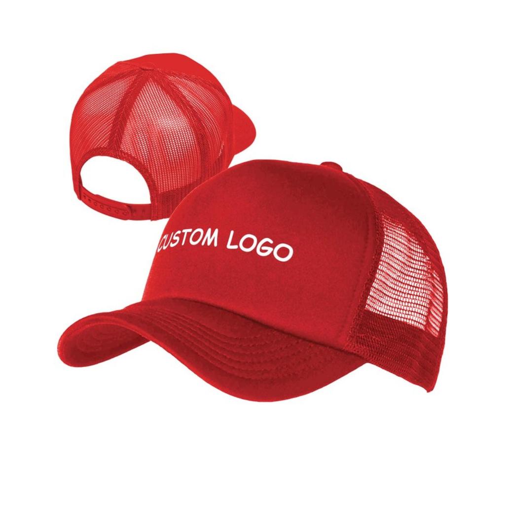 Topi Trucker Jaring Hat Cap Distro MERAH banyak WARNA NAMA TULISAN GAMBAR LOGO SENDIRI SABLON BEBAS 