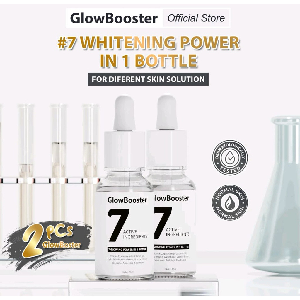 Serum Pencerah Wajah 2pcs- Serum GloowBooster 7 Active Ingredients | Serum Pencerah 7 Kandungan Akti