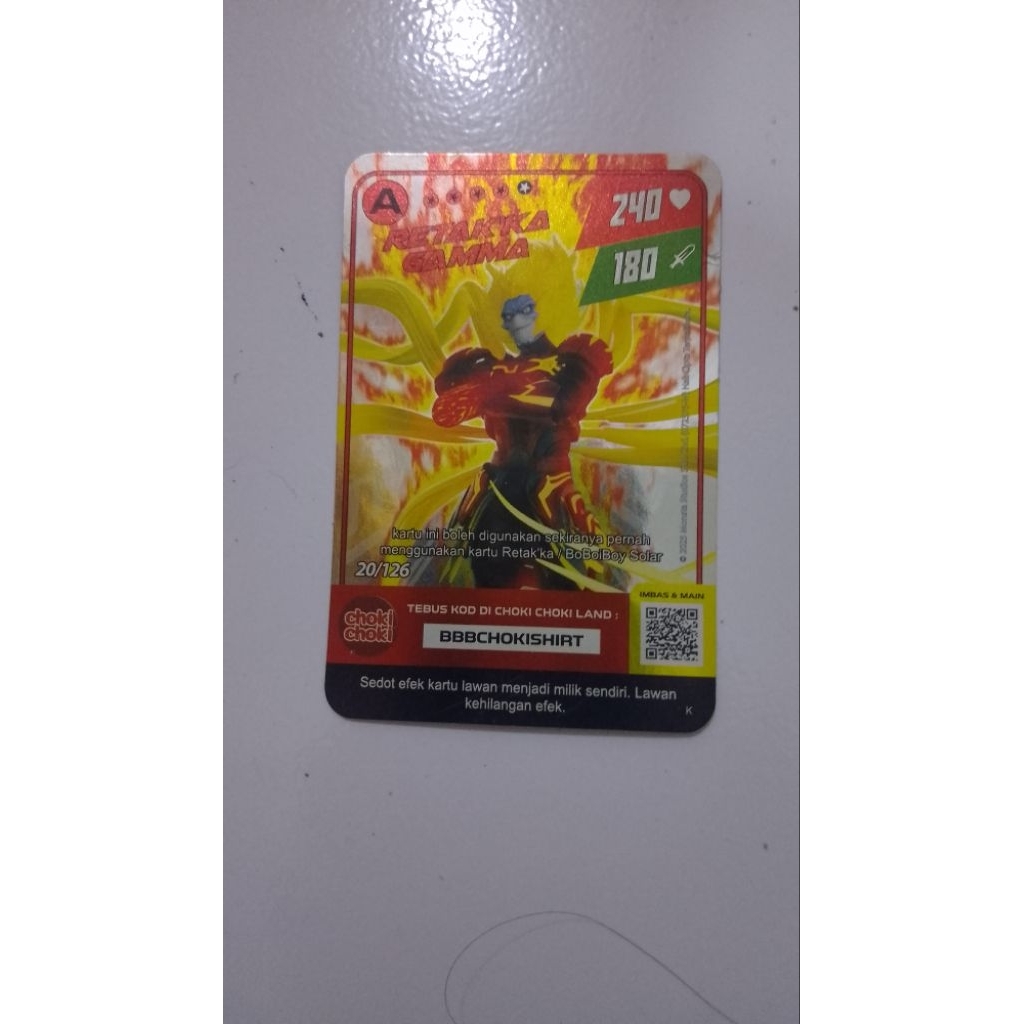 Kartu choki Choki x Boboiboy Retak'ka Gamma (Rank A ) Asli
