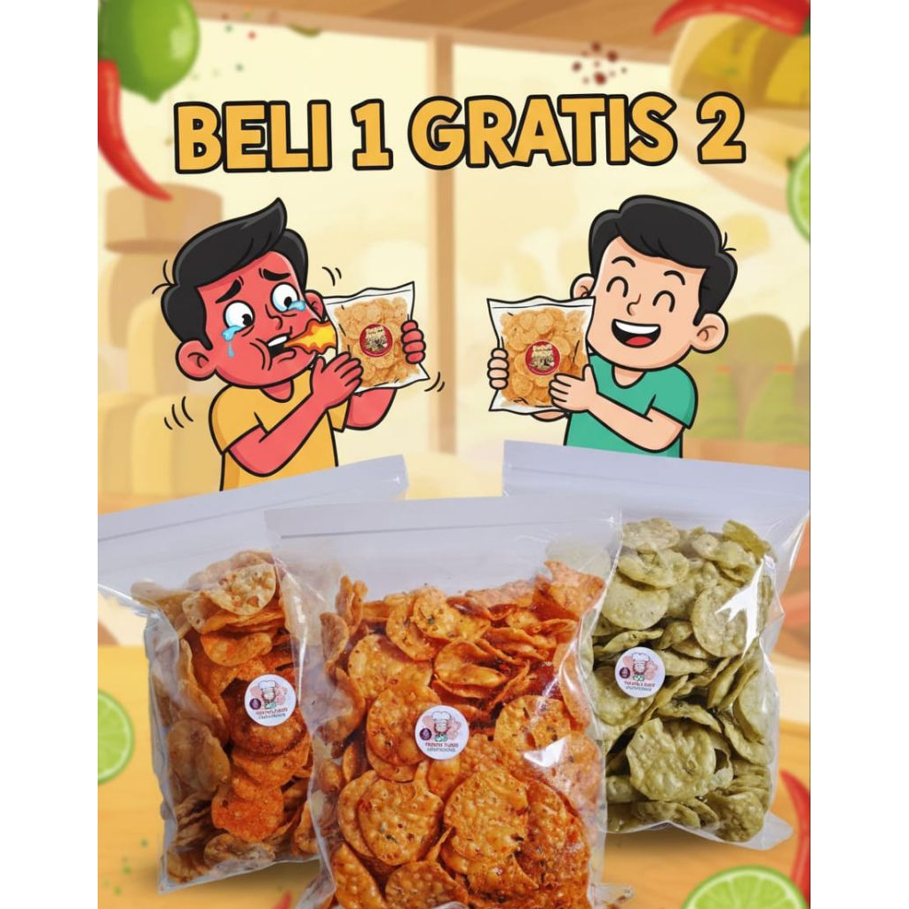 KERIPIK GUNGEK PAKET HEMAT PEDAS DAN GURIH ALAMI