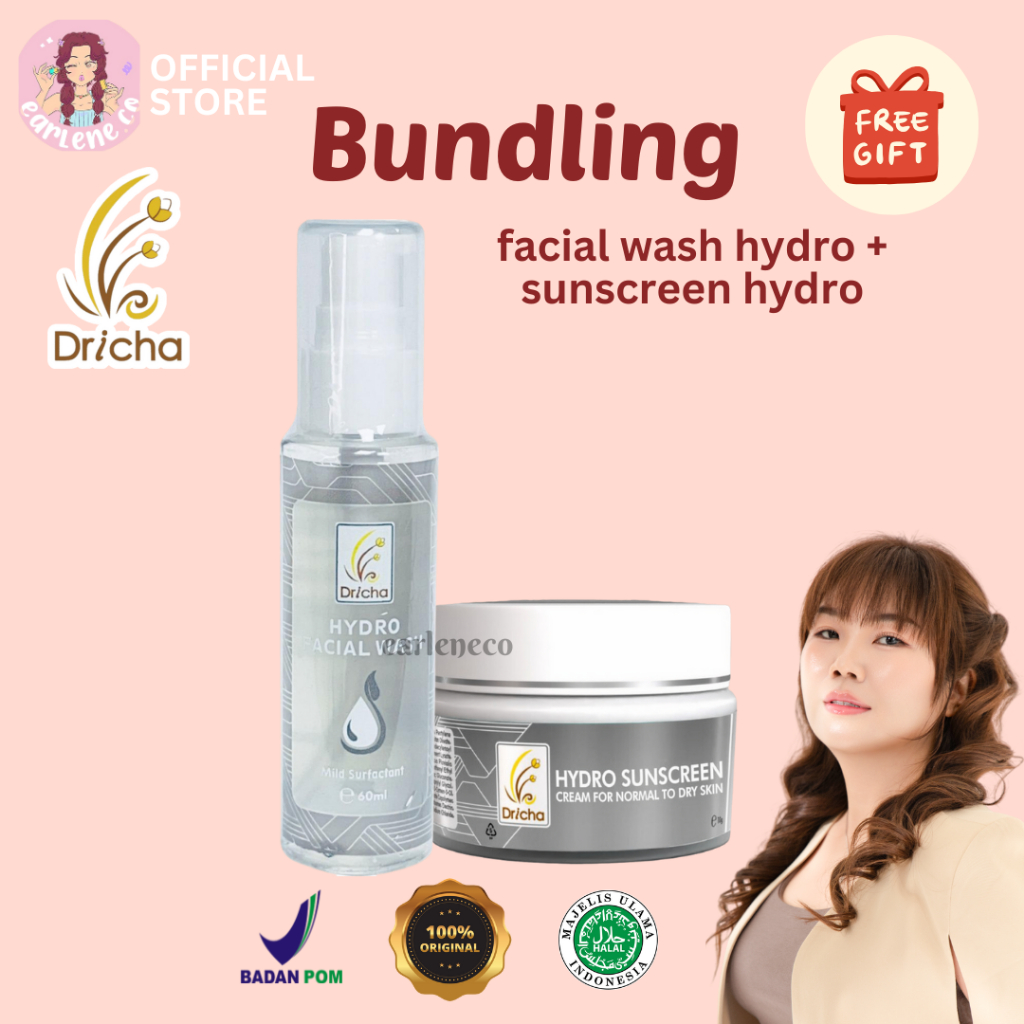 DRICHA BUNDLE Hydro Facial Wash dan Hydro Sunscreen