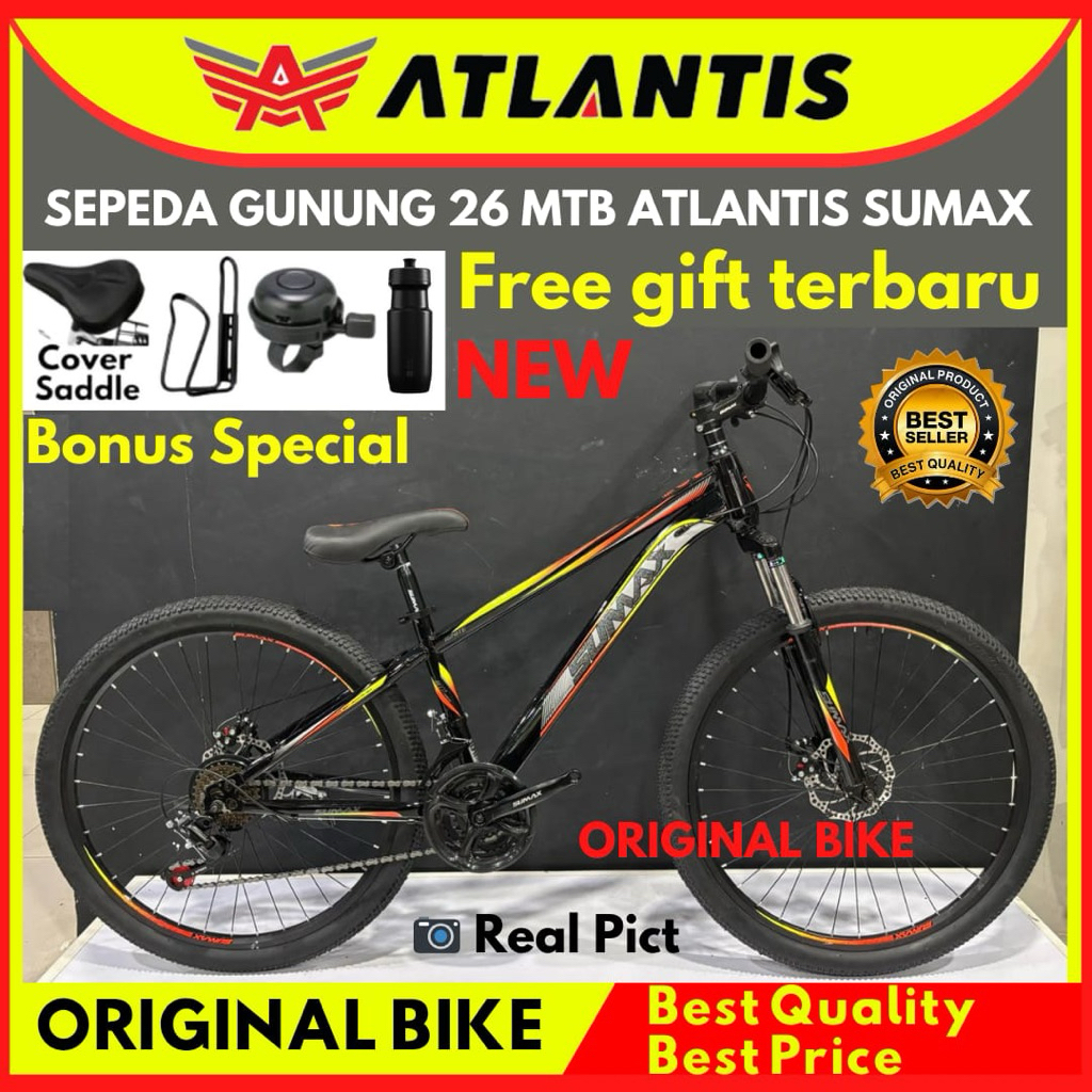 Sepeda Gunung MTB 26 AT Sumax Rem Discbrake Operangigi 3x8 Speed Terbaru